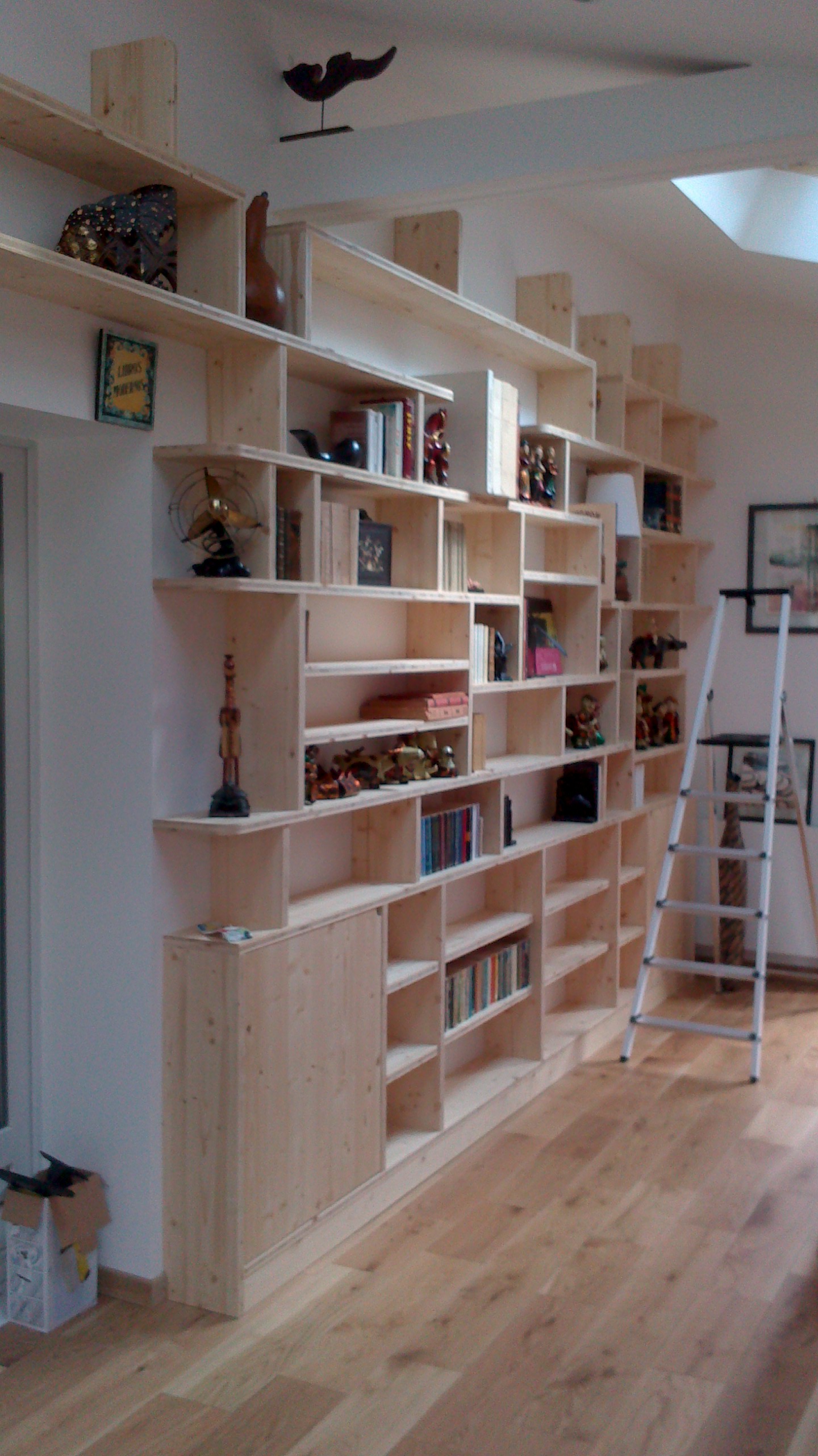 Bibliotheque sur mesure bois massif Caen