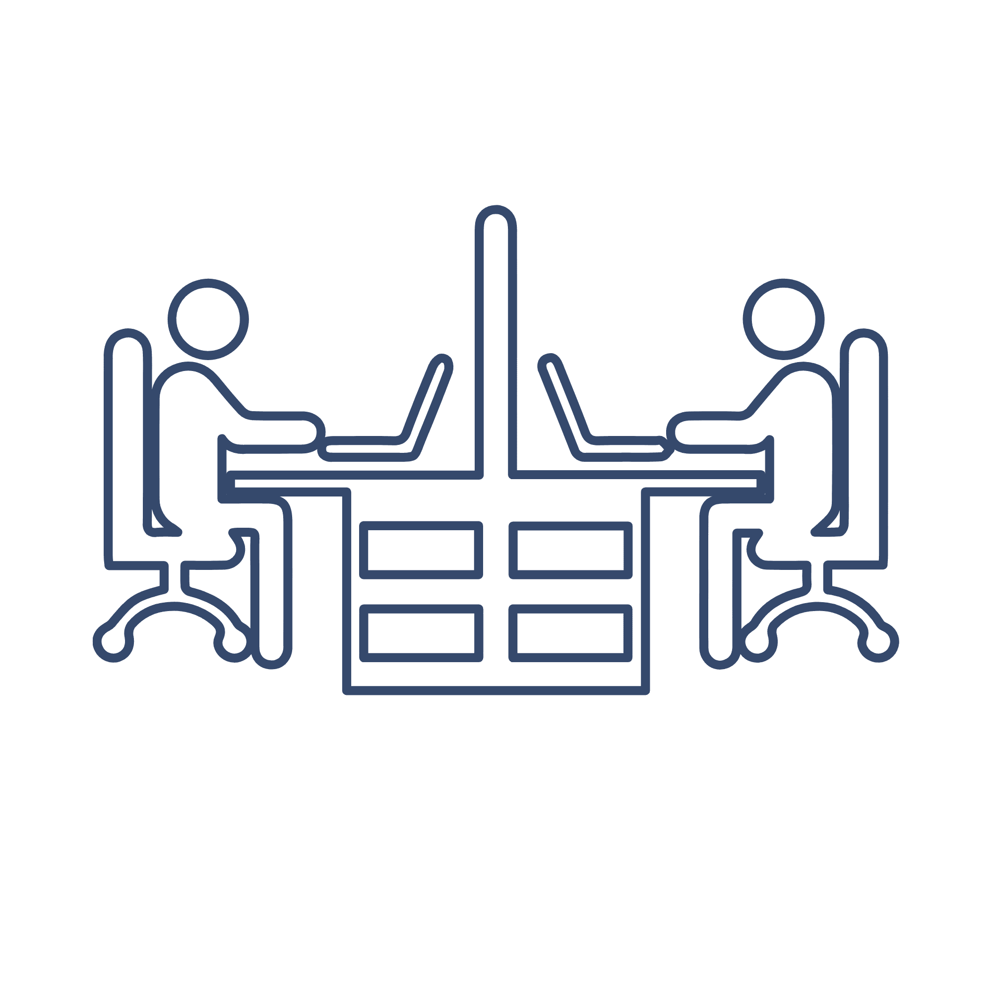 Icône représentant un espace de travail -agencement sur mesure pour professionnels